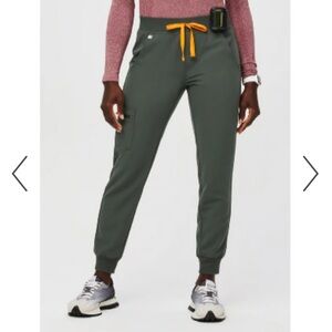 FIGS High Wasted Zamora Jogger Scrub Pants - Moss